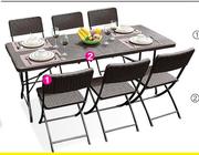 Rattan Folding Table 180x74.5x72.5cm