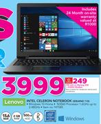 Lenovo 15.6" Intel Celeron Notebook IDEAPAD 110-On Mymeg 500