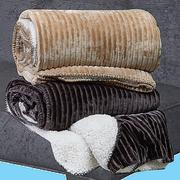 2 Ply Stripe Sherpa Blankets-Each