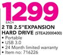 Seagate 2TB 2.5" Expansion Hard Drive STEA2000400
