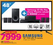 Samsung 48" FHD LED TV 48J5000 With Free Samsung 3D Blu-Ray Home Theatre System HT-J4500K