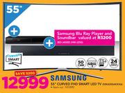 Samsung 55" Curved FHD Smart LED TV 55K6500AKXXA With Free Samsung Blu-Ray Player & Soundbar HW-J250