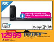 Samsung 55" UHD Smart LED TV 55KU7000KXXA With Samsung Soundbar With Subwoofer HW-J355