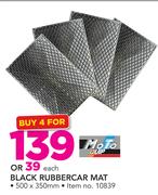 Moto Quip Black Rubber Car Mat 500x350mm-Each