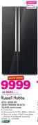Russell Hobbs 670Ltr Side By Side Fridge (Black Glass) RHFR720MB