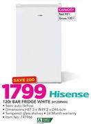 Hisense 120Ltr Bar Fridge White H120RWH