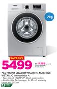 Samsung 7Kg Front Loader Washing Machine (Metallic) WW70J4263GS F