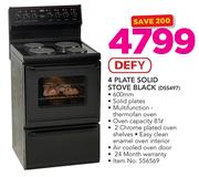 Defy 4 Plate Solid Stove (Black) DSS497