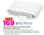 Pure Pleasure Non Fitted Single Electric Blanket 75 X 150cm (Blanket 75X15)