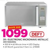 Defy 28ltr Electronic Microwave (Metallic) MW M2822MG