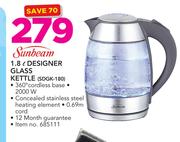 Sunbeam 1.8Ltr Designer Glass Kettle SDGK-180