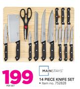 Mainstays 14 Piece Knife Set-Per Set