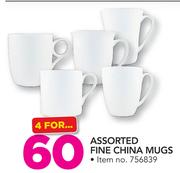 Assorted Fine China Mugs-For 4