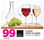 Royal Leerdam 6 Pack Wine Glasses-Per Set