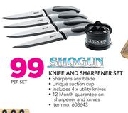 Shogun Knife And Sharpener Set-Per Set
