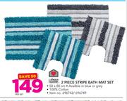 Always Home 2 Pieces Stripe Bath Mat Set-Per Set
