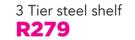 Mainstays 3 Tier Steel Shelf-Each