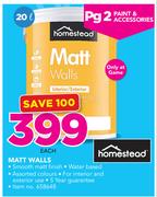 Homestead 20Ltr Matt Walls-Each