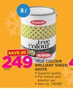 Plascon True Colour Brilliant Sheen White-Each