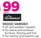 Homestead 1Ltr Wood Varnish-Each