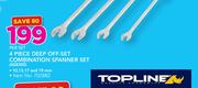 Top Line 4 Piece Deep Off Set Combination Spanner Set AS8305-Per Set