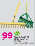 Lasher Combi rake Or Steel Rake 16 Tooth-Each