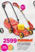 Lawn Wolf 1500W Lawnmower Plus 750W Trimmer