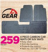 1st Gear 4 Piece Carbon Car Mats Or Suv Mats-Per Set