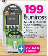 Tuniross Multi Charger 4 AA 1200Mah