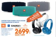 JBL Charge 3 Portable Speaker-Each