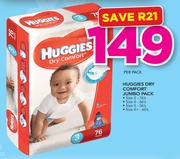Huggies Dry Comfort Jumbo Pack(Size3 76's/Size4 66's/Size5 56's Or Size 4+ 60's Pack)-Per Pack