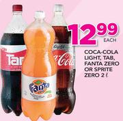Coca Cola Light, Tab, Fanta Zero Or Sprite-2Ltr Each