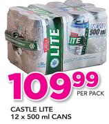 Castle Lite Cans-12x500ml Per Pack
