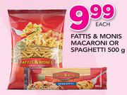 Fattis & Monis Macaroni Or Spaghetti-500g Each