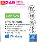 Lenovo Intel Celeron Notebook Ideapad 110-On MyMeg 500