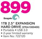Seagate 1TB 2.5" Expansion Hard Drive STEA1000400