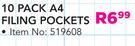Simple Choice 10 Pack A4 Filing Pockets