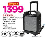 S-Digital Bluetooth Trolley Speaker Bass Cruzer Black