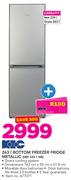 KIC 263Ltr Bottom Freezer Fridge Metallic KBF525 1ME