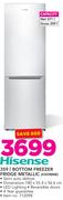 Hisense 359Ltr Bottom Freezer Fridge Metallic H359BME