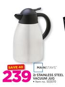 Mainstays 2Ltr Stainless Steel vacuum Jug