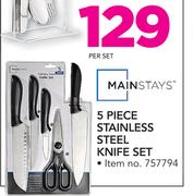 Mainstays 5 Piece Stainless Steel Knife Set-Per Set
