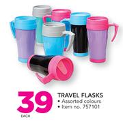 Travel Flasks Assorted Colours-Each