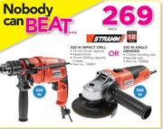 Stramm 500W Impact Drill Or 500W Angle Grinder-Each