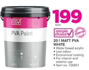 Simple Choice 20Ltr Matt PVA White
