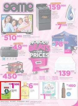 Game Malawi : Nobody Beats our Prices (26 July - 9 August 2017), page 1