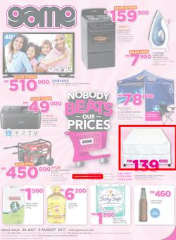 Game Malawi : Nobody Beats our Prices (26 July - 9 August 2017), page 1