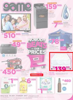 Game Malawi : Nobody Beats our Prices (26 July - 9 August 2017), page 1