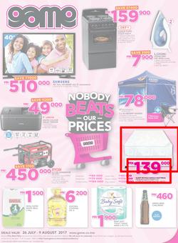 Game Malawi : Nobody Beats our Prices (26 July - 9 August 2017), page 1