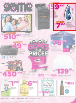 Game Malawi : Nobody Beats our Prices (26 July - 9 August 2017), page 1